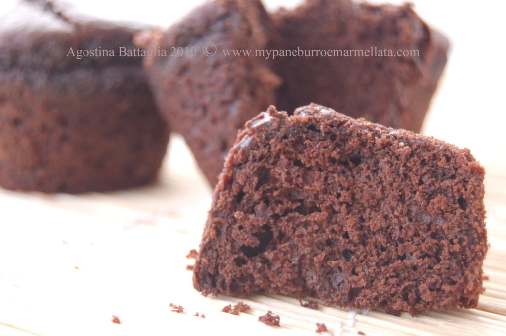 double chocolate drops muffins slice