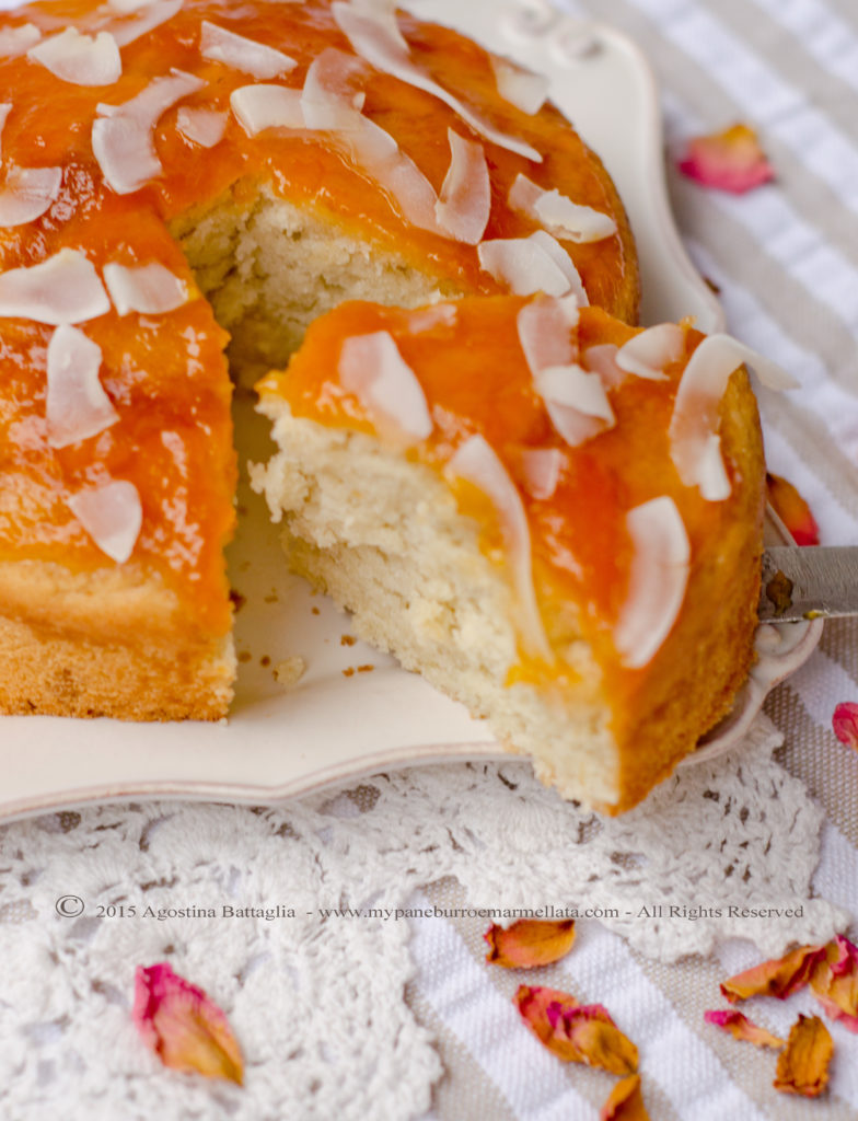 ricetta torta cocco pesche