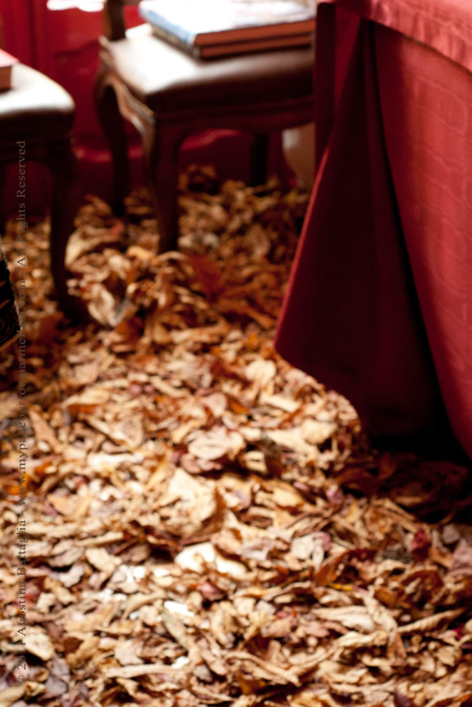 sala da pranzo foglie autunno