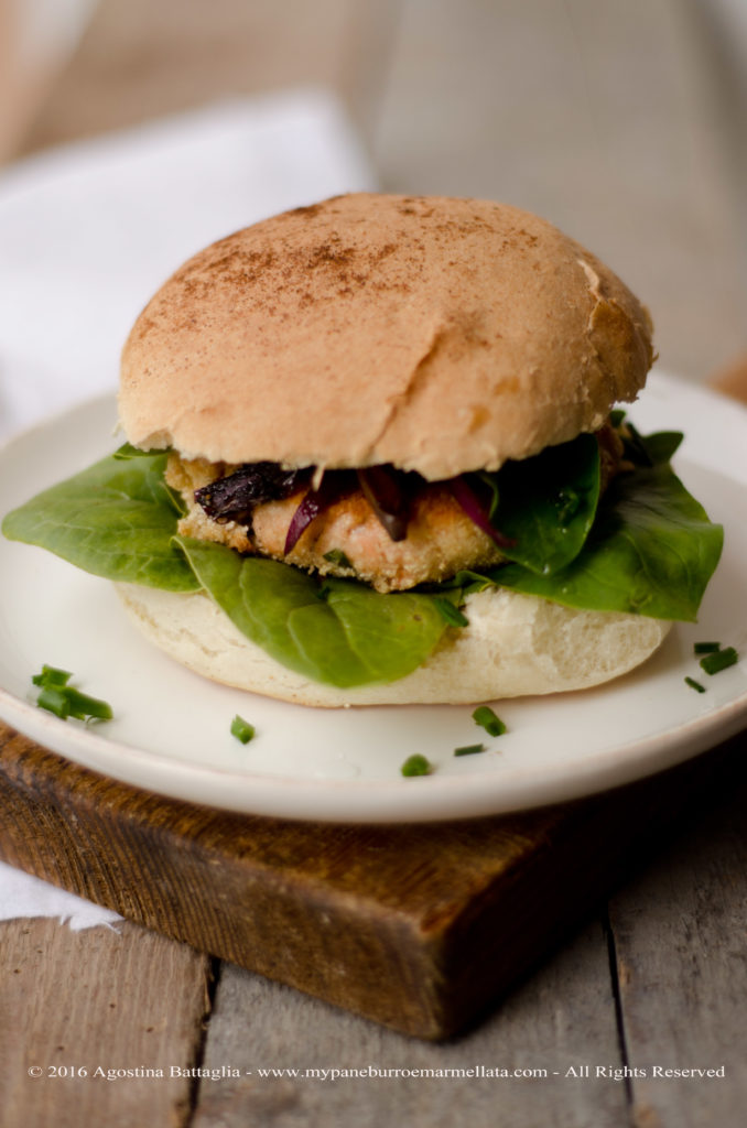 burger di salmone senza lattosio